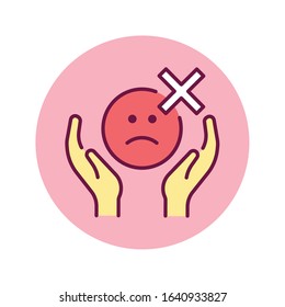 Self control color line icon. Ability to regulate one's emotions, thoughts, and behavior in the face of temptations and impulses. Pictogram for web page, mobile app, promo. Editable stroke.