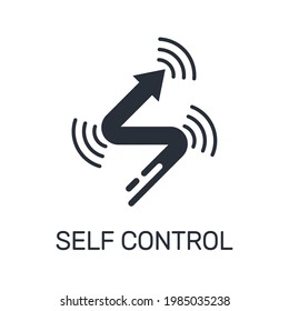 Self control. Electronic route.  Vector linear icon isolated on white background.