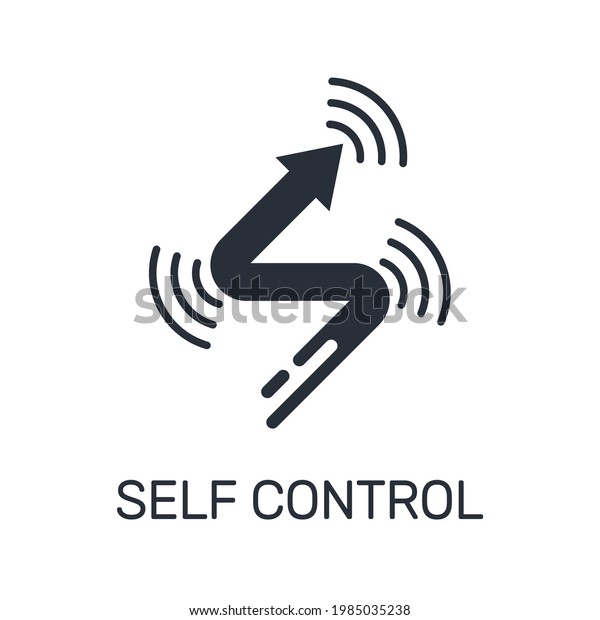 Self control. Electronic route.  Vector\
linear icon isolated on white\
background.