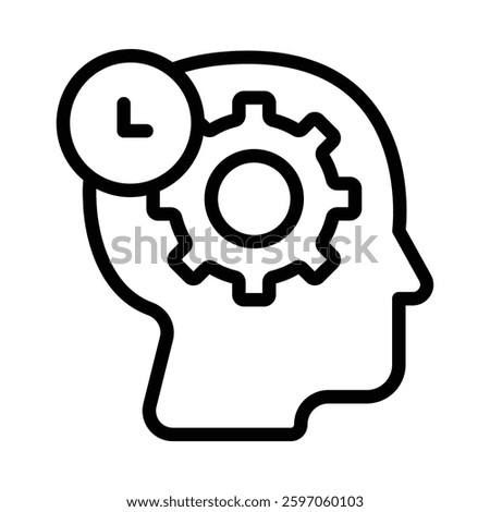 Self Control icon illustration in line style. Perfect for website mobile app presentation. Suitable for any user interface and user experience