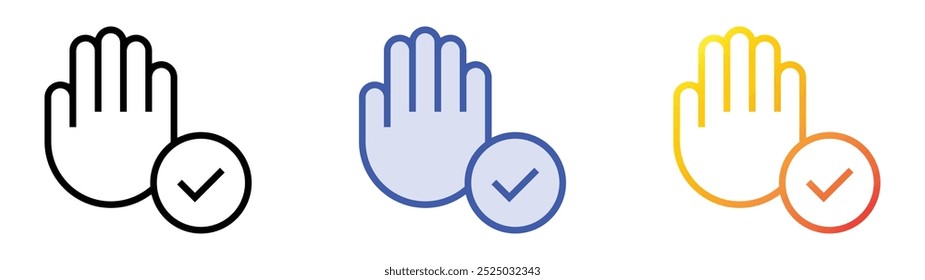 self control icon. Linear, Blue Fill and Gradient Style Design Isolated On White Background