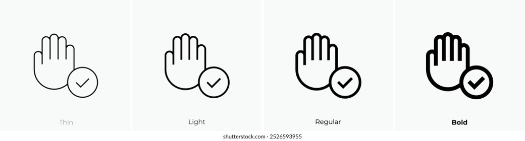 self control icon. Thin, Light Regular And Bold style design isolated on white background