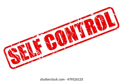 SELF CONTROL red stamp text on white