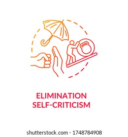 Self criticism elimination concept icon. Personal growth, attitude improvement idea thin line illustration. Overcoming personal insecurities. Vector isolated outline RGB color drawing
