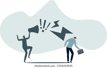 Self criticism, negative critic thinking to blame yourself, guilt or depression to rant or inner anxiety, anger or stress psychology concept.person's life situation and his activities.
