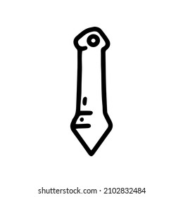 Selbstverteidigung Schlüsselkette Waffen Linie Vektordoodle einfache Symbol