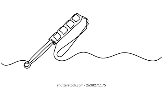  self defence stick vector outline continuous one line drawing