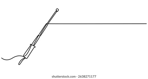  self defence stick vector outline continuous one line drawing