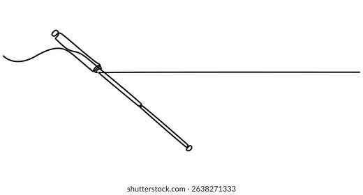 self defence stick vector outline continuous one line drawing