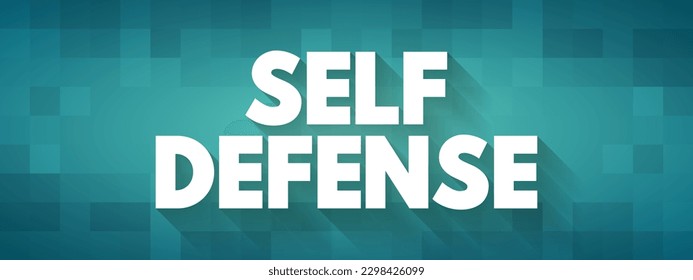 Self Defense is a countermeasure that involves defending the health and well-being of oneself from harm, text concept background