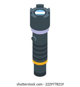 Vector isométrico del icono del lavaparabrisas de autodefensa. Defiende el arma. Arte marcial