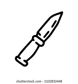 self defense knife line vector doodle simple icon