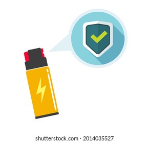Self defense pepper spray bottle flat cartoon illustration 
