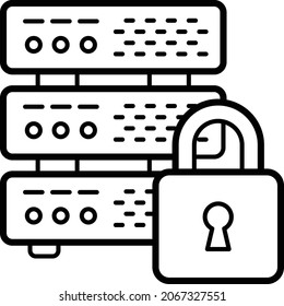 Self Defense Server Concept, Personalized Secured machine Vector Icon Design, Big data Symbol, Business intelligence Sign,Web hosting and Data Center Stock Illustration