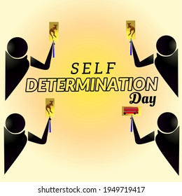 Self determination day, choose your choice, kangaroo or bus. Vector illustration. 
