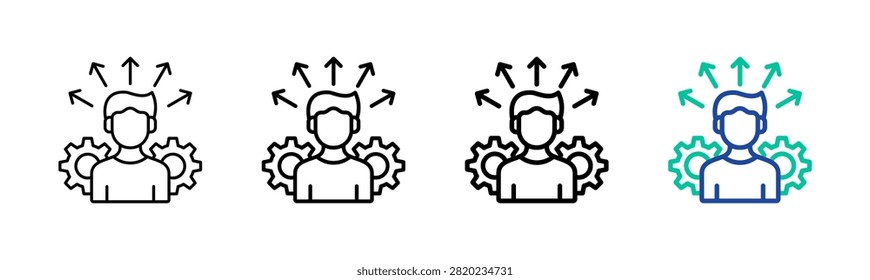 Self Determination Icon Collection Different Style Outline