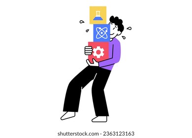 Self Development Activity Illustration in flat style vector design for education purpose or your business 