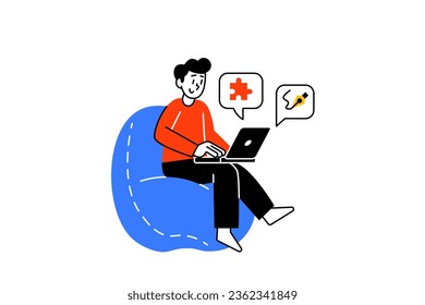 Self development activity vector illustration design for education or business collaboration
