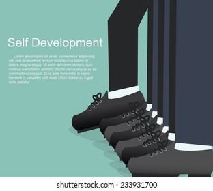 Self Development - Businessman Step Career