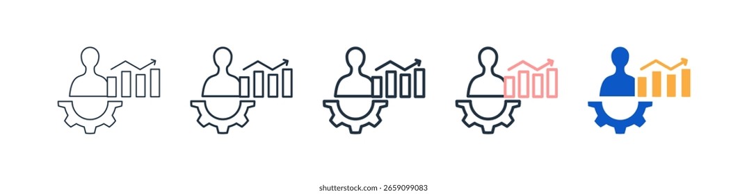 Desarrollo propio de diferentes iconos de estilo de Ilustración vectorial.