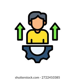 Ícone de autodesenvolvimento Ilustração de vetor de cor linear