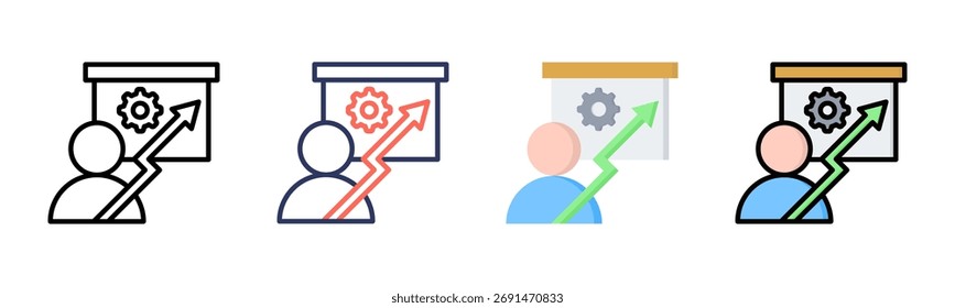 Self Development icon set multiple style collection