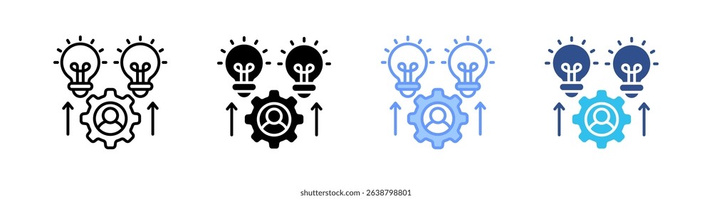 Self Development Multi Style Icon Set Vector