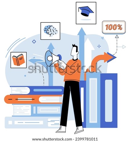 Self development. Vector illustration. Developing self consciousness is crucial for self development Embracing change is integral part successful self development Successful requires