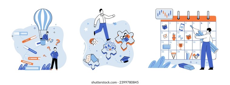 Self development. Vector illustration. Increasing self awareness enhances efficiency in self development Motivation is crucial mindset for successful self development Personal growth requires active