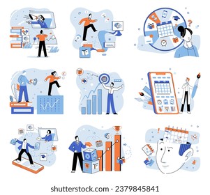 Self development. Vector illustration. Self development is journey personal growth and achievement Increasing self awareness is crucial for improving efficiency Motivation plays vital role in mindset