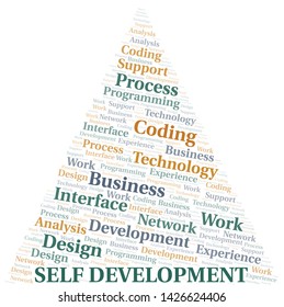 Self Development word cloud. Wordcloud made with text only.
