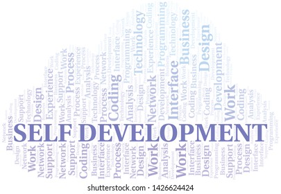 Self Development word cloud. Wordcloud made with text only.