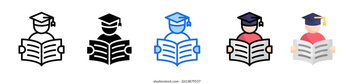 Self Directed Learning Icon Set Multiple Style Collection