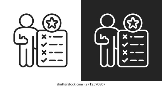 Icono De Autodisciplina En Estilo De Línea En Blanco Y Negro