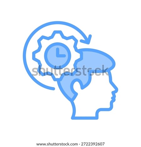 Self Discipline Icon blue Vector Illustration