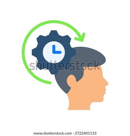 Self Discipline Icon Flat Vector Illustration