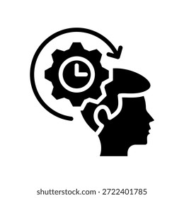 Icono de autodisciplina Ilustración vectorial de glifos