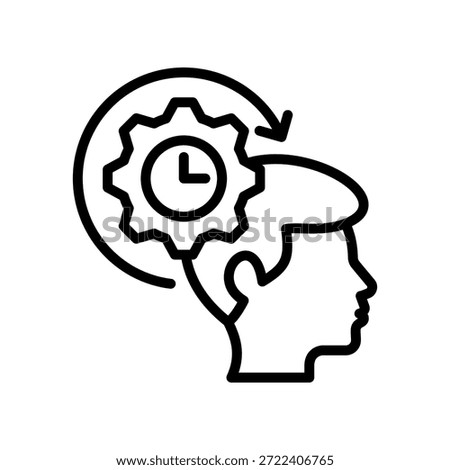 Self Discipline Icon Line Vector Illustration