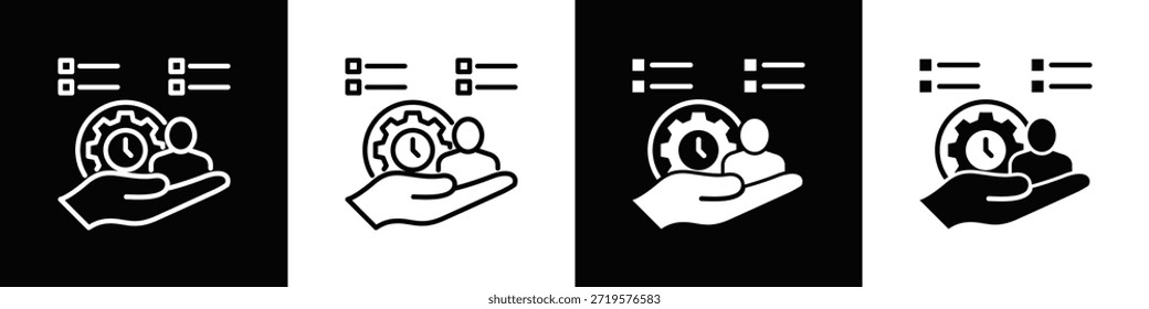 Icono de autodisciplina Estilo de fondo blanco y negro