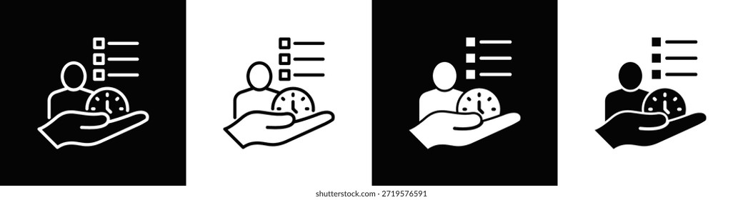 Icono de autodisciplina Estilo de fondo blanco y negro
