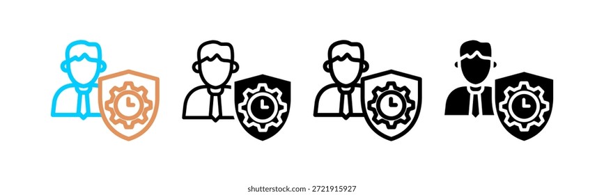 Self Discipline Multiple Style Icon Set Illustration
