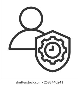 Self Discipline Outline Icon Vector Illustration