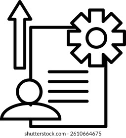 Self Discipline Ribbon Vector Line Icon Design