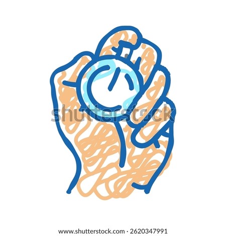 self discipline stopwatch doodle icon sketch vector. self discipline stopwatch sign. isolated symbol illustration