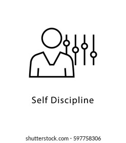 Self Discipline Vector Line Icon 