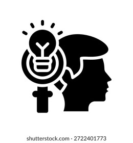 Ilustración vectorial de glifo de icono de autodescubrimiento