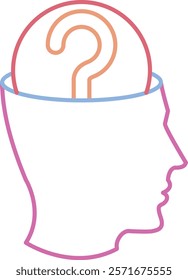 Self doubt Icon - Dual Tone Style - Social Anxiety Theme