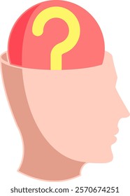 Self doubt Icon - Flat Color Style - Social Anxiety Theme