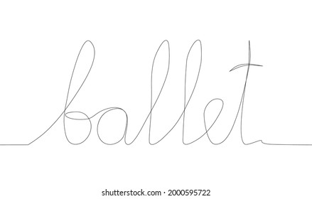 Self drawing animation of continuous line drawing of woman ballet dancer.