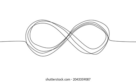 Self Draws Animation Infinity Sign One Line. Infinity Eternity Symbol In Variations Set Design With Hand Drawn Doodle Style